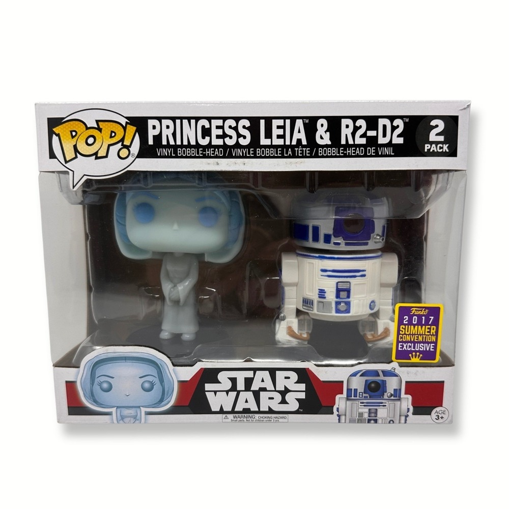 Funko Pop Star Wars Princess Leia & R2-D2 2 Pack 2017 Summer Convention NOT MINT